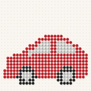 Modèle perle à repasser voiture rouge